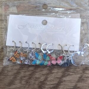 Fashion Jewelry Butterfly Earrings Set - Multicolor